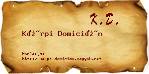 Kárpi Domicián névjegykártya